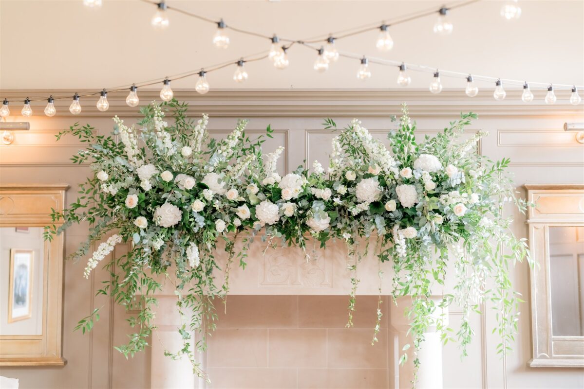 Wedding flowers arranged in a Northumberland venue